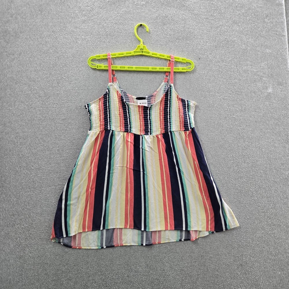Torrid Women Tank Top 1 Multicolor Striped Sundress Casual Sleeveless Babydoll